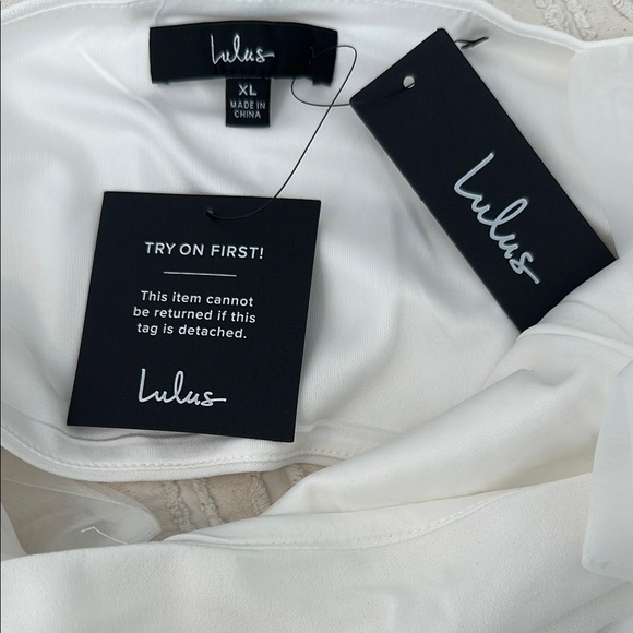 NWT Lulu's Elegant White Two-Piece Set - Picture 8 of 8